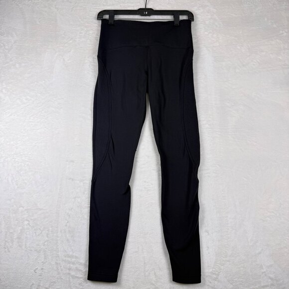 Lululemon Fast As Fleece Tight Leggings Black Womens Size 6 Activewear - Picture 1 of 8